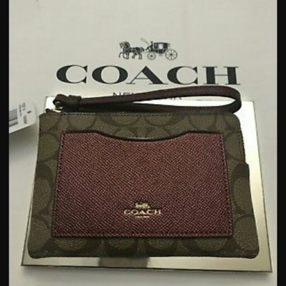 Coach zip wristlet